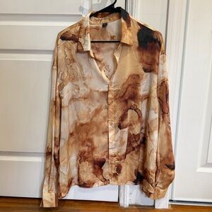 Musero Brown and Cream Dress Shirt